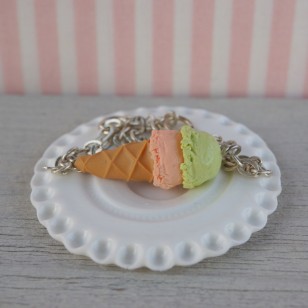 Náramek - oranžovo-zelená zmrzlina